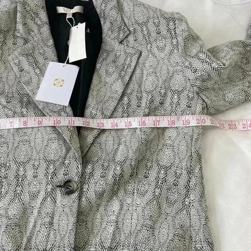 WAYF Marly Snake Print Coat Snake Jacquard Size L - Image 10