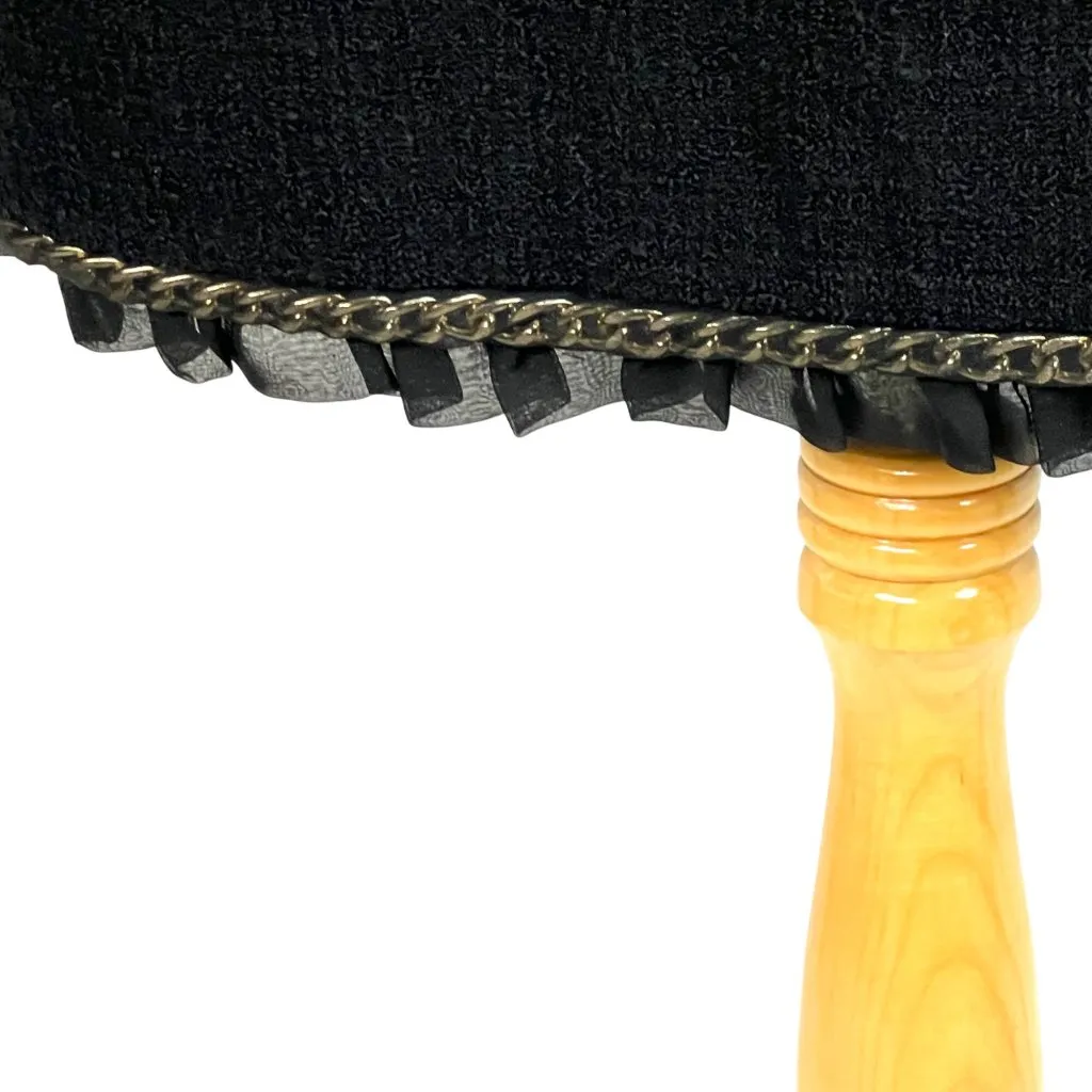 Kate Spade Evia Black Wool Bouclé Chain Ruffle Dress 2 Elegant Old Money Luxury - Image 5