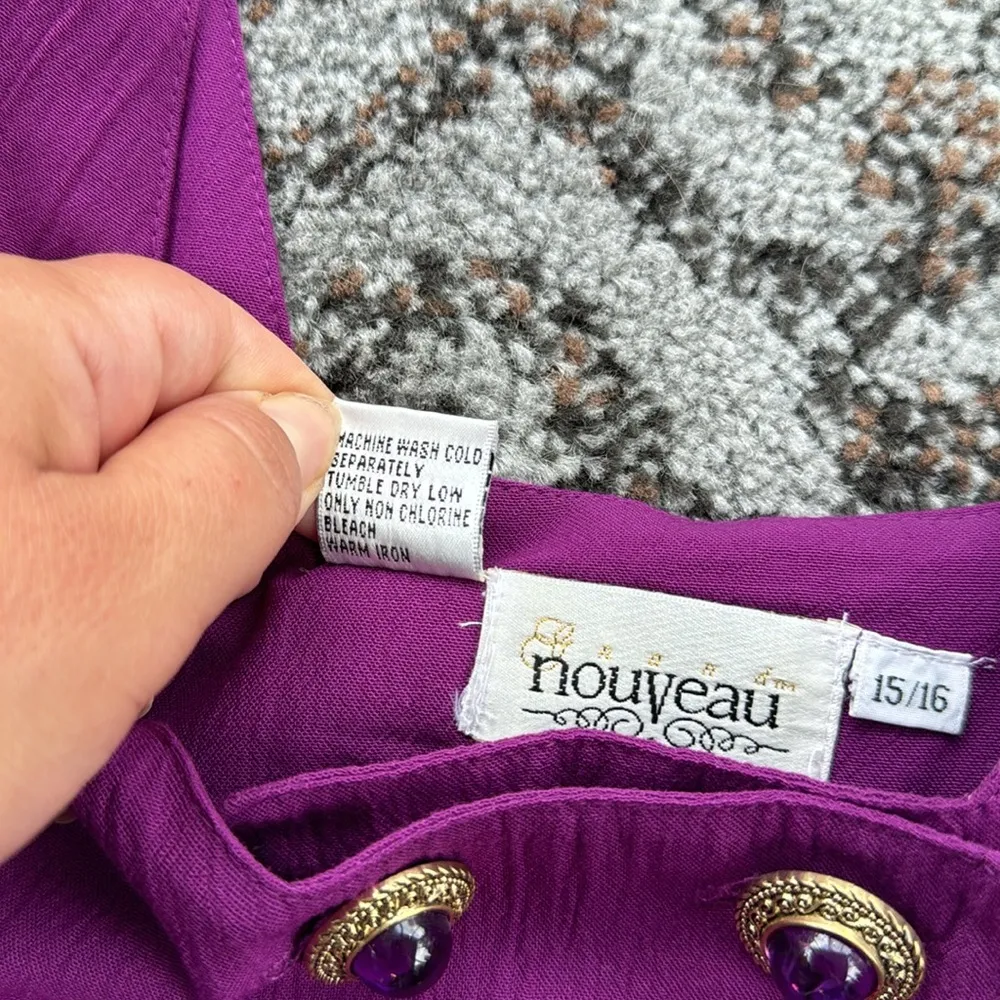 Vintage Nouveau Sleeveless Skort Romper Royal Purple 15/16 - Image 4