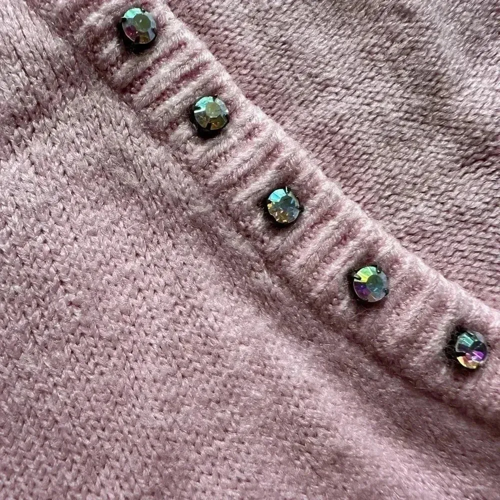 One step up size large pink embellished sweater - Image 3