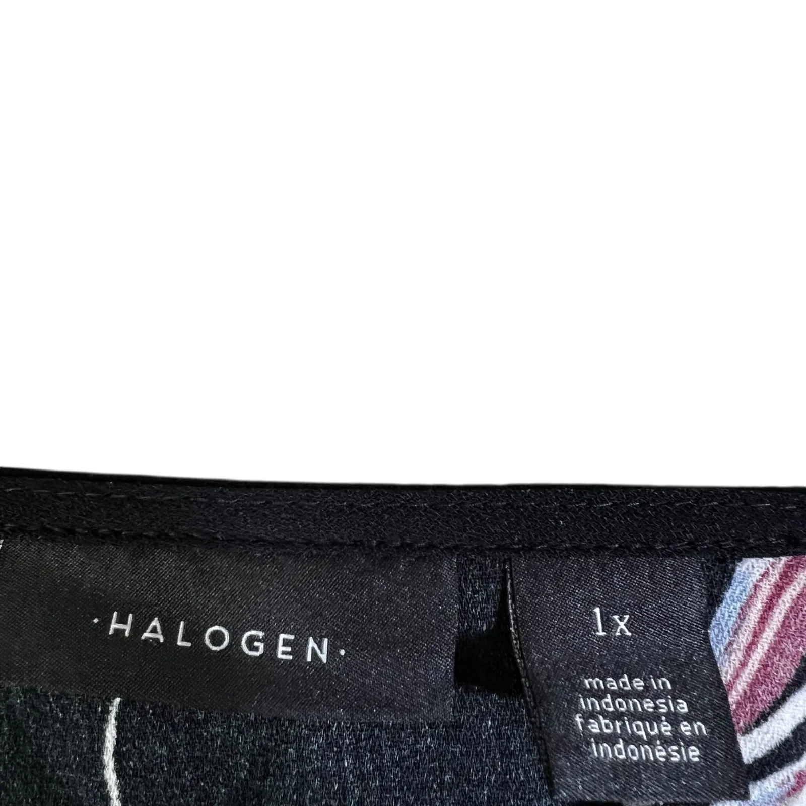 Halogen Womens Wrap Top Black Floral Print Long Sleeve Tie Waist Size 1X - Image 5