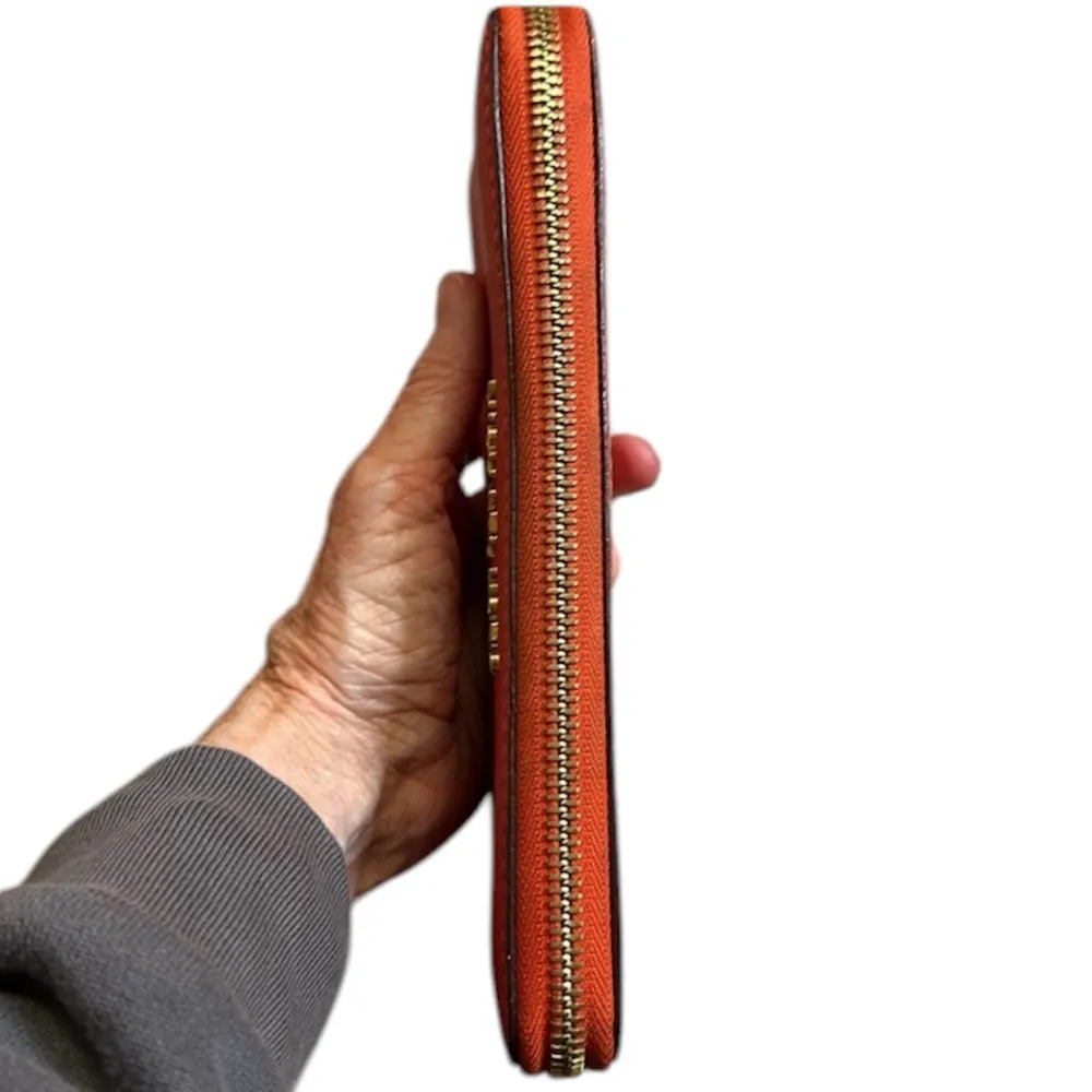 Michael Kors Red Safiano Leather Zip Around Continental Wallet - Image 9