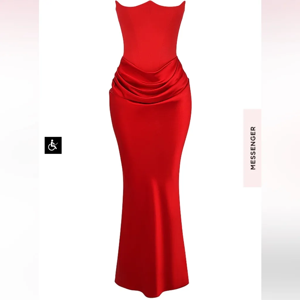 HOUSE OF CB 'Persephone'‎ Scarlet Strapless Corset Maxi Dress NWOT size XS A-C - Image 11