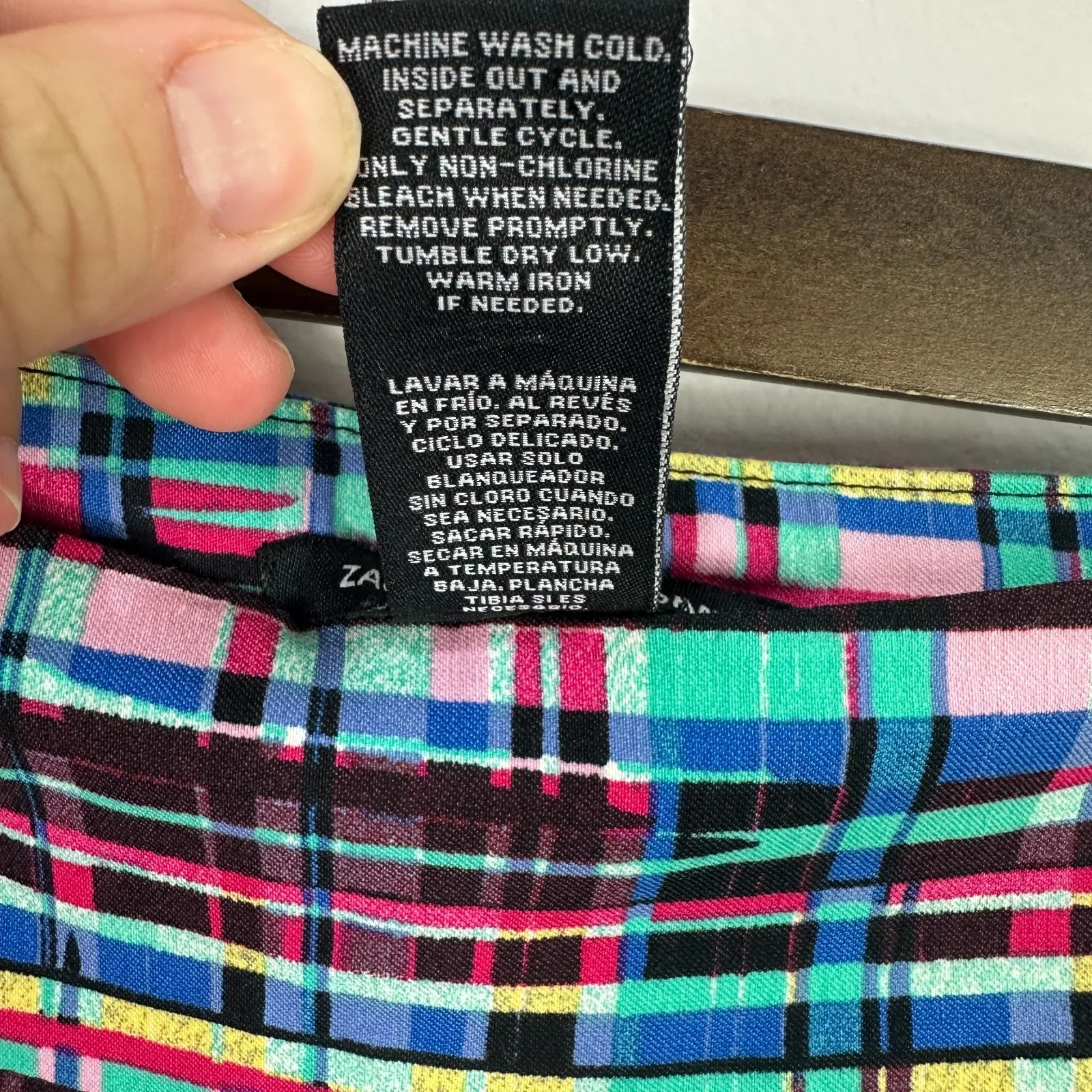 Zac & Rachel Pants 18W Multicolor Plaid Cropped Preppy Workwear Statement Y2K - Image 4