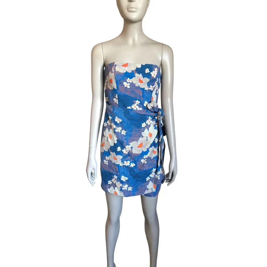 Urban Outfitters Blue, White and Orange Floral Dress - Image 2