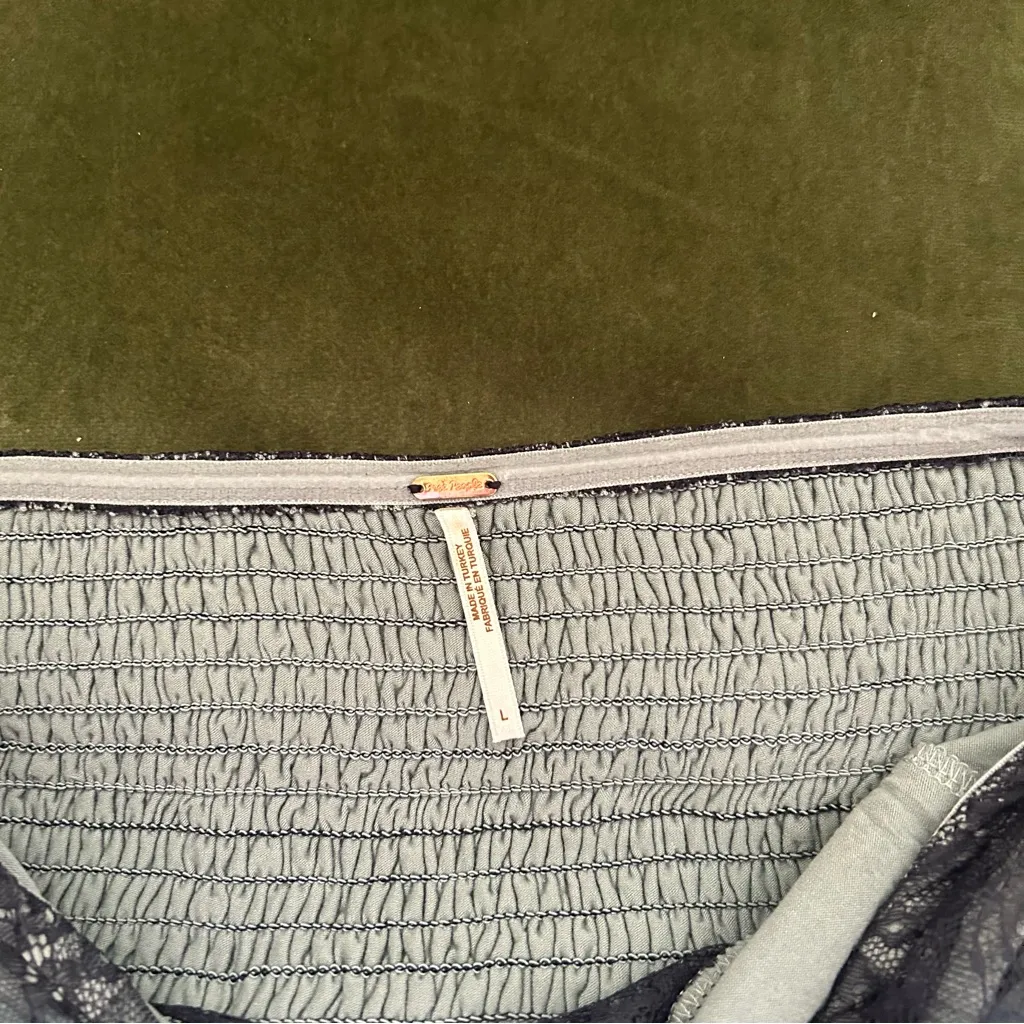 Free People Shape of You Lace Navy Bandeau Tube Top Size L - Image 5