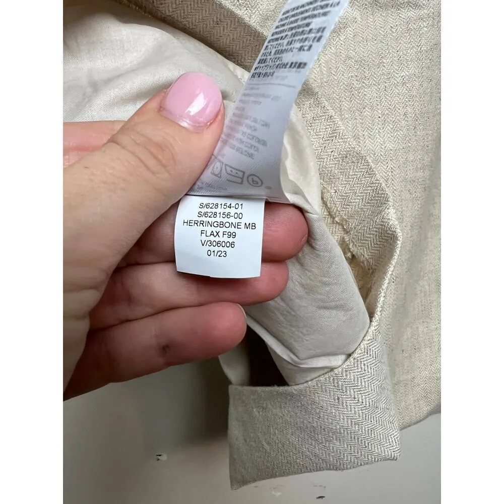 Banana Republic Linen-Blend Herringbone Midi Skirt NWT Sz. 0P - Image 9