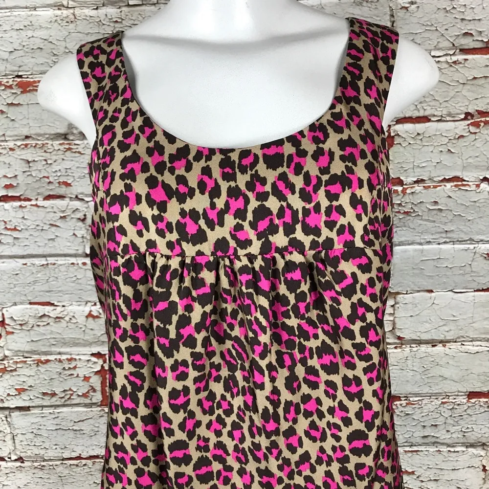MICHAEL Michael Kors Dress 100% Silk Pink Leopard - Image 3