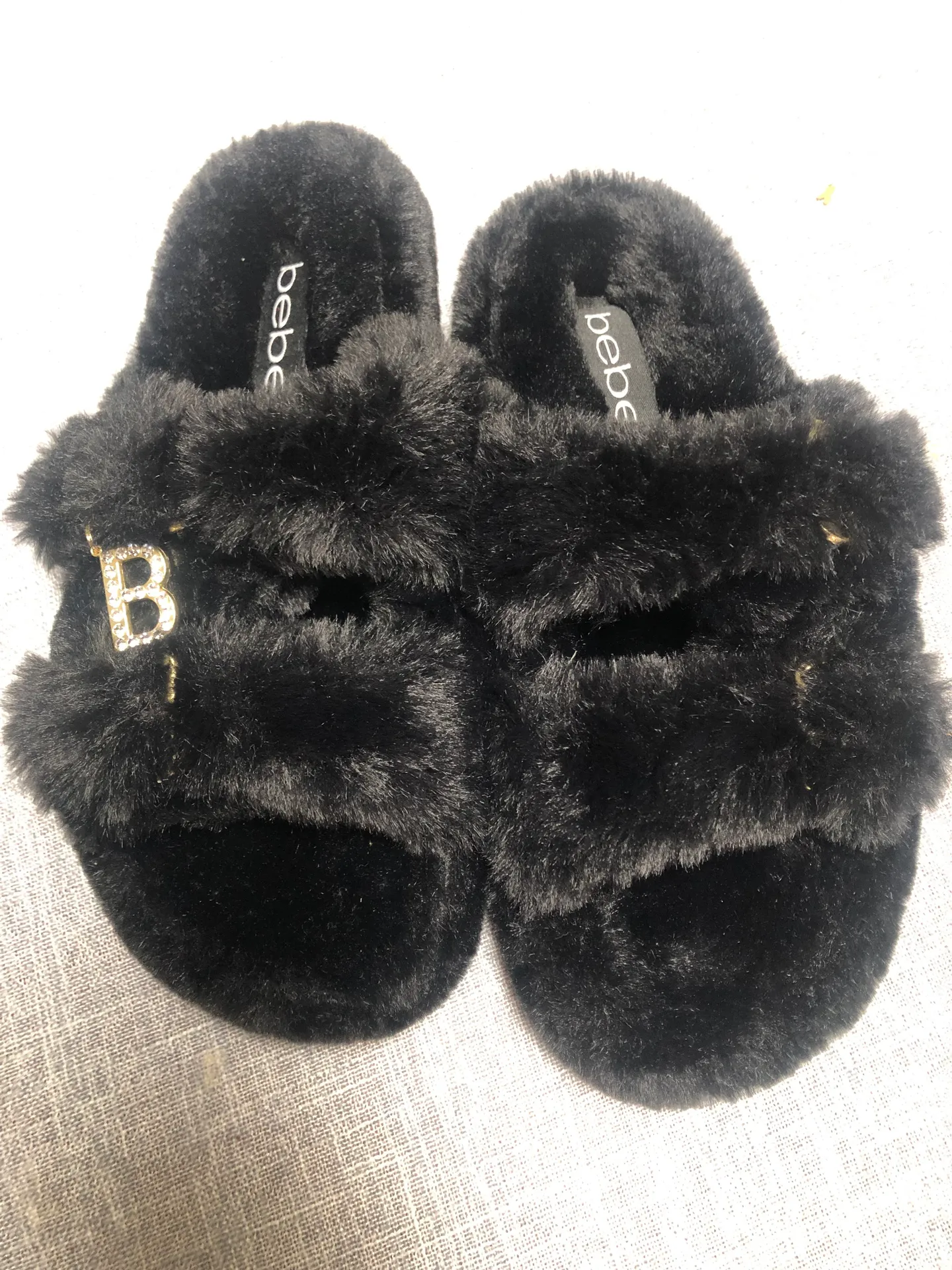 Bebe Slipper Slide Faux Fur Open Toed - Image 2
