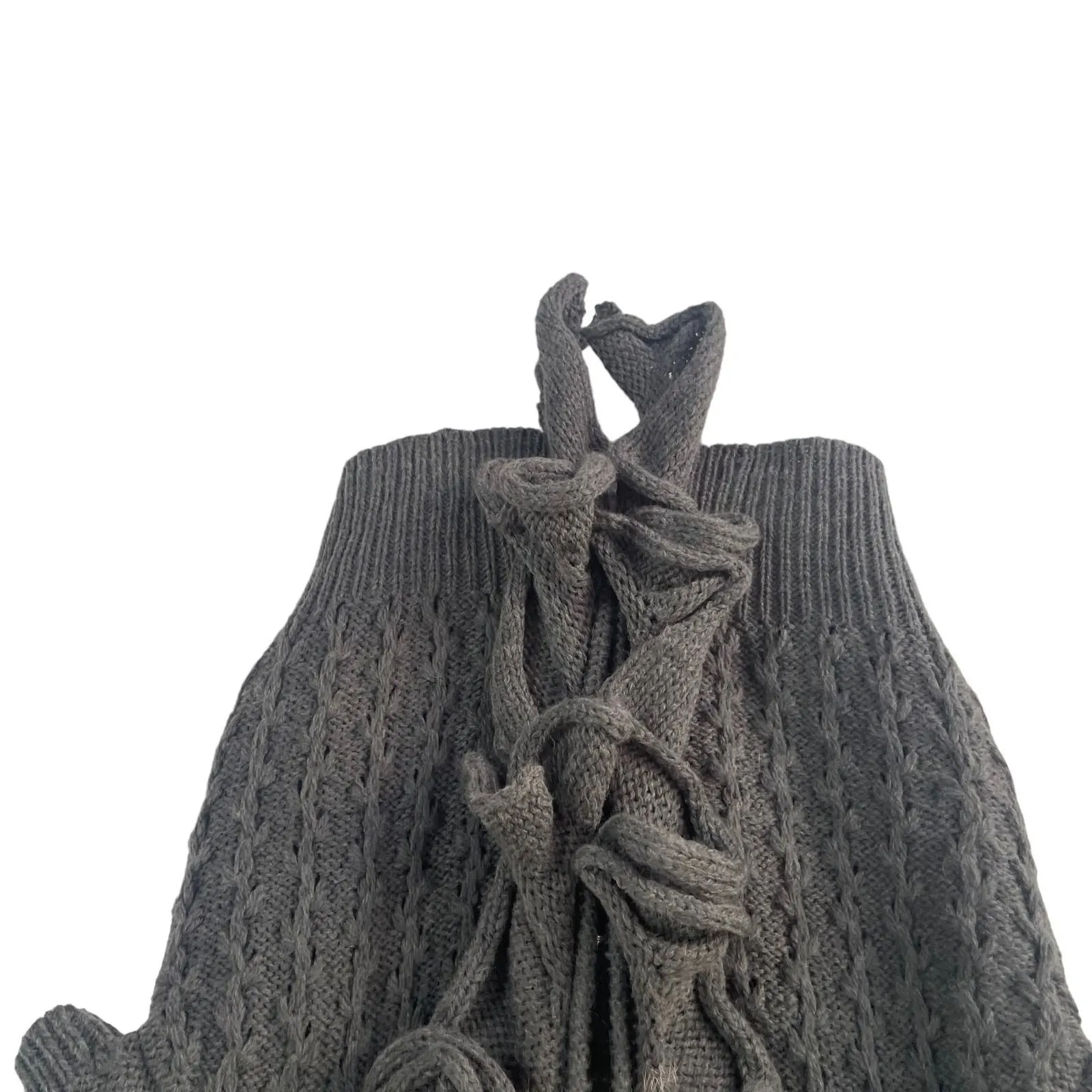 Hendi Sm Grey Wool Ruffle‎ Knit Academia Sweater Cottage Coquette Feminine Fairy Gray - Image 3