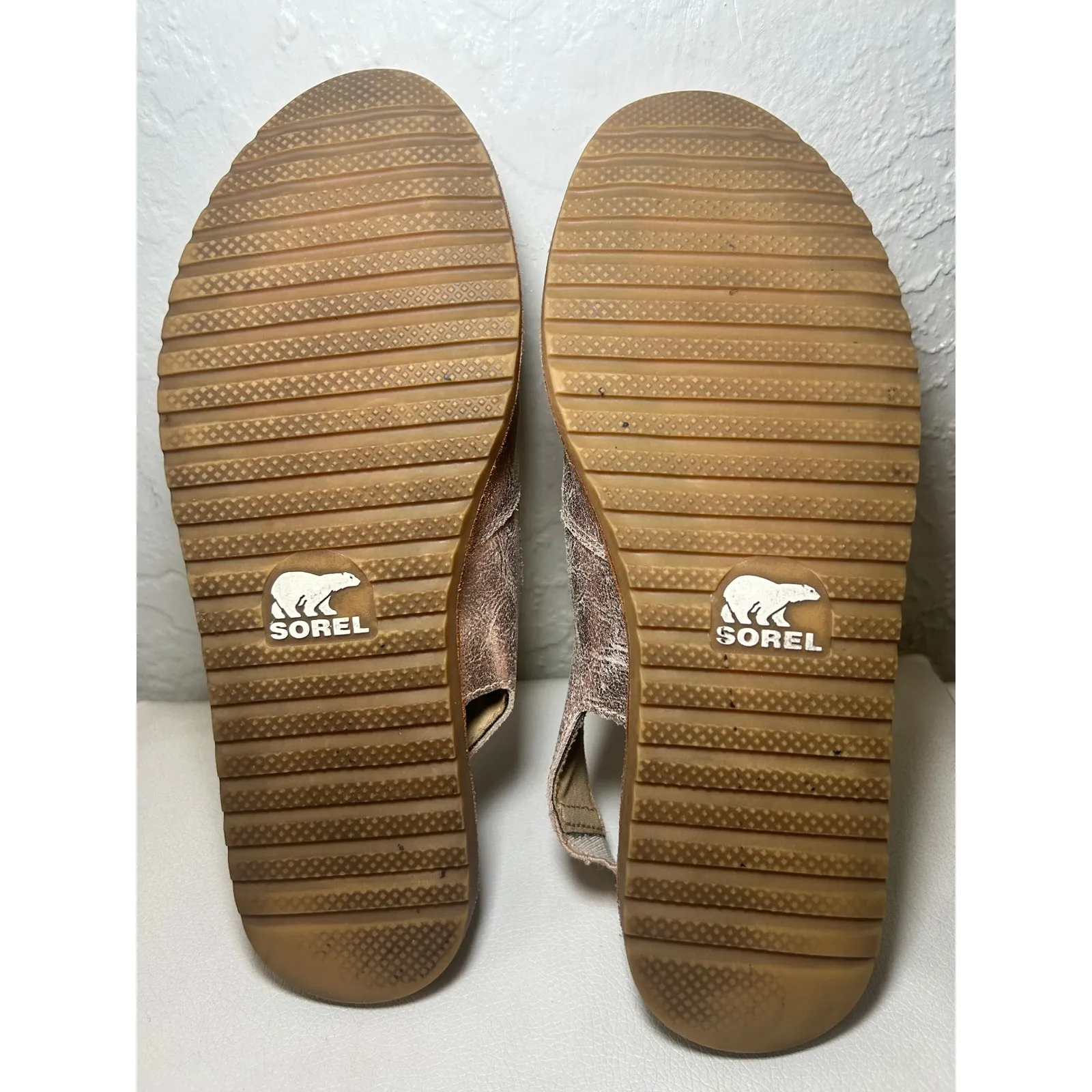 Sorel‎ Sandals Ella Rose Gold Metallic Suede Leather Slingback Size 6.5 - Image 8