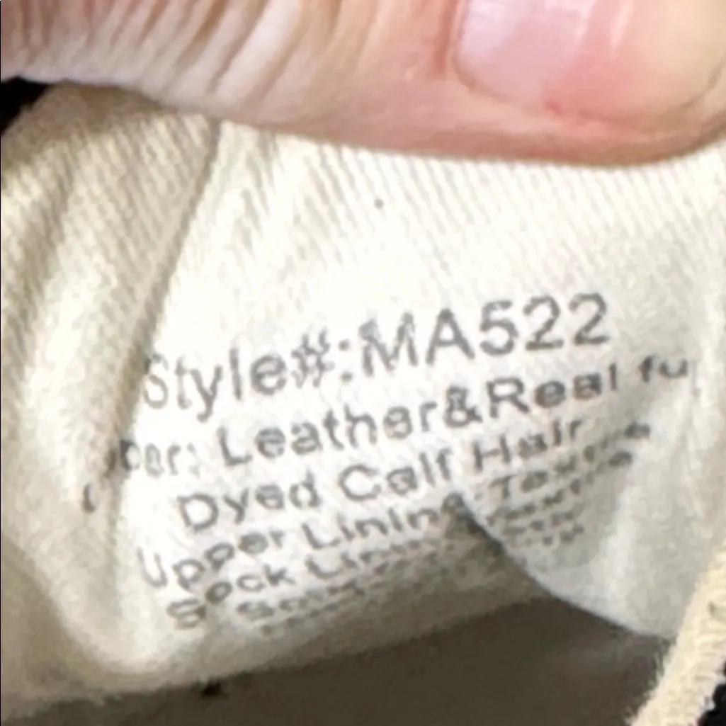 Madewell Black Suede Sneakers White Leopard Calf Hair Women Size 6 - Image 8