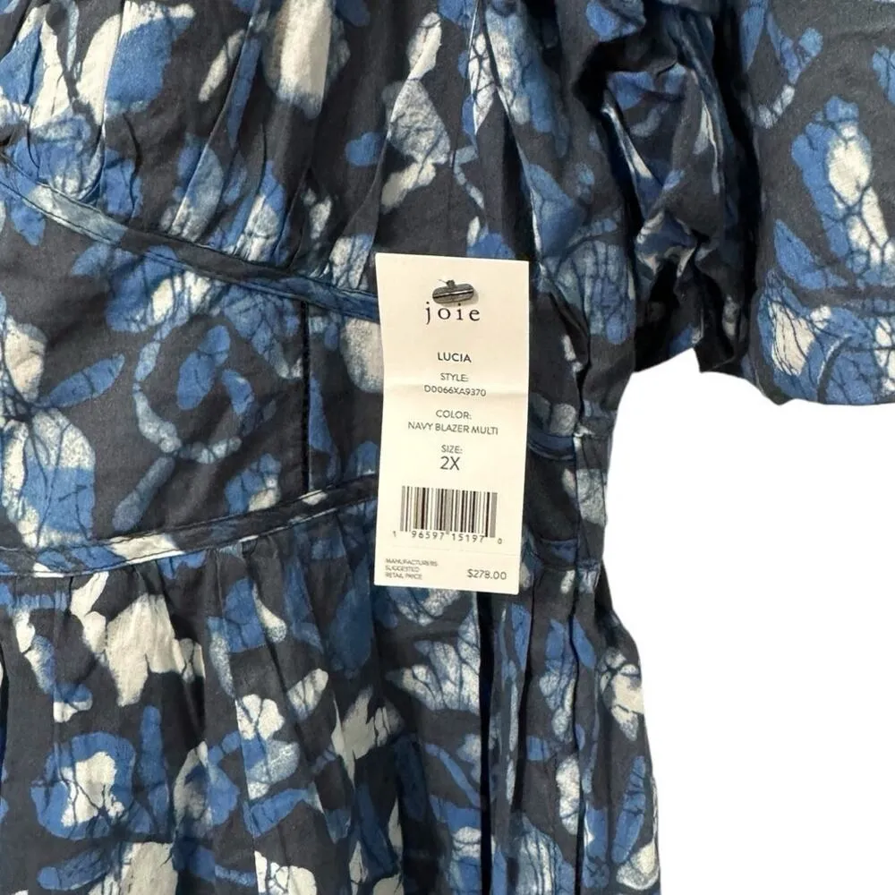 NWT! Joie Lucia Mini Cotton Dress in Navy Blazer Blue - Size 2X - Image 8