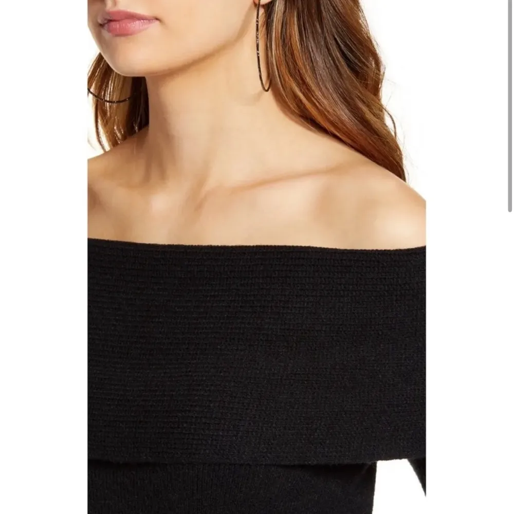 NWOT Leith Black Off Shoulder Cozy Sweater - Image 3