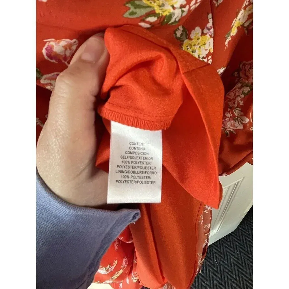 Charles Henry cold shoulder long sleeve floral midi dress size medium NEW - Image 7