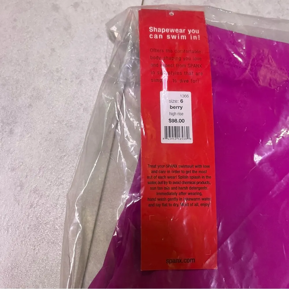 Spanx Berry Purple High Rise Shapewear You Can Swim In Slimming Modest NWT SZ 6 - Image 11