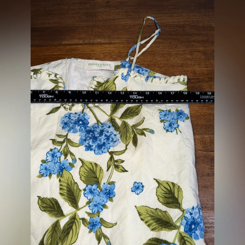 Pants Store Floral Mini Dress White Size L - Image 6