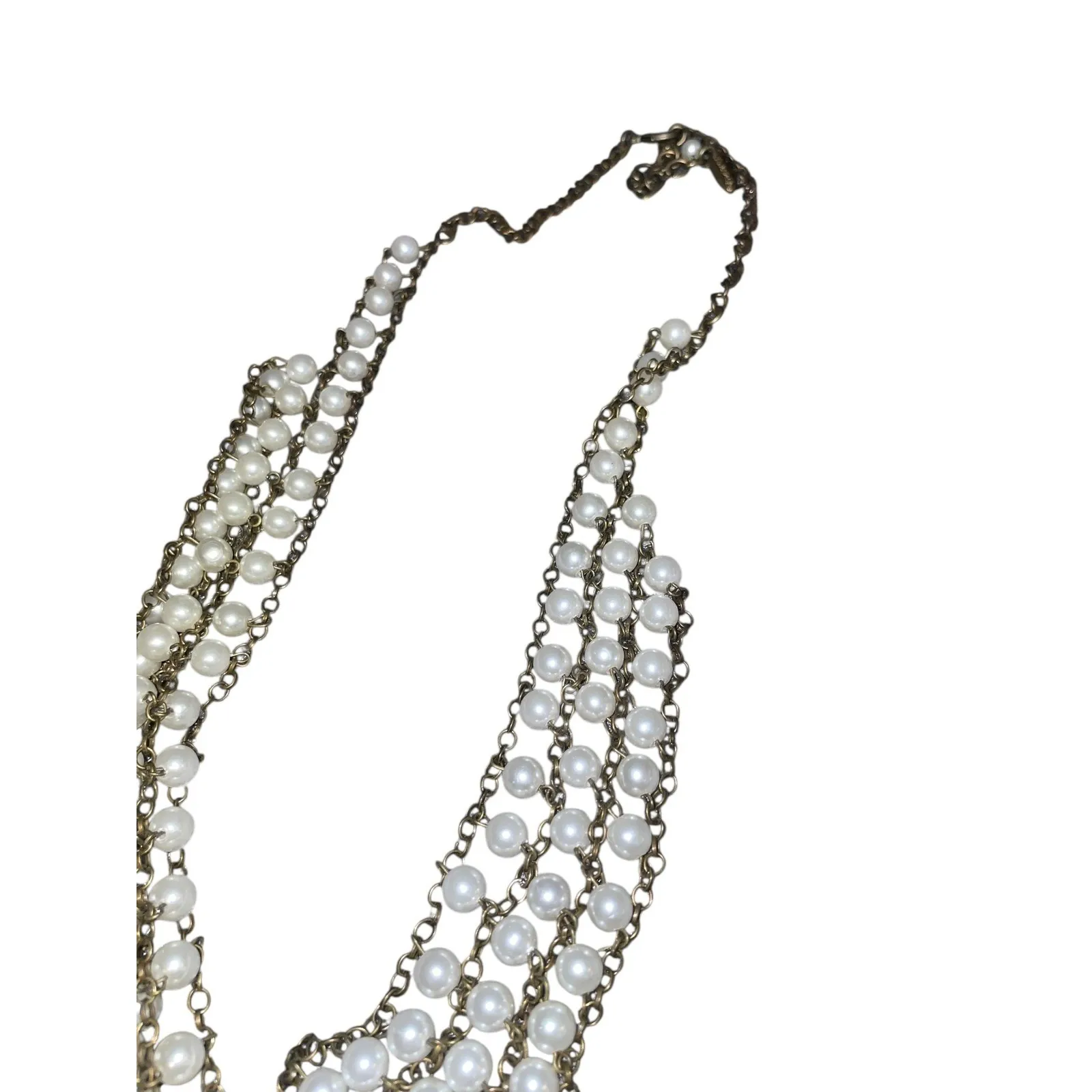 Plunder‎ Design "PAXTON" Faux Pearl & Faux Time Piece / Clock Statement Necklace - Image 5