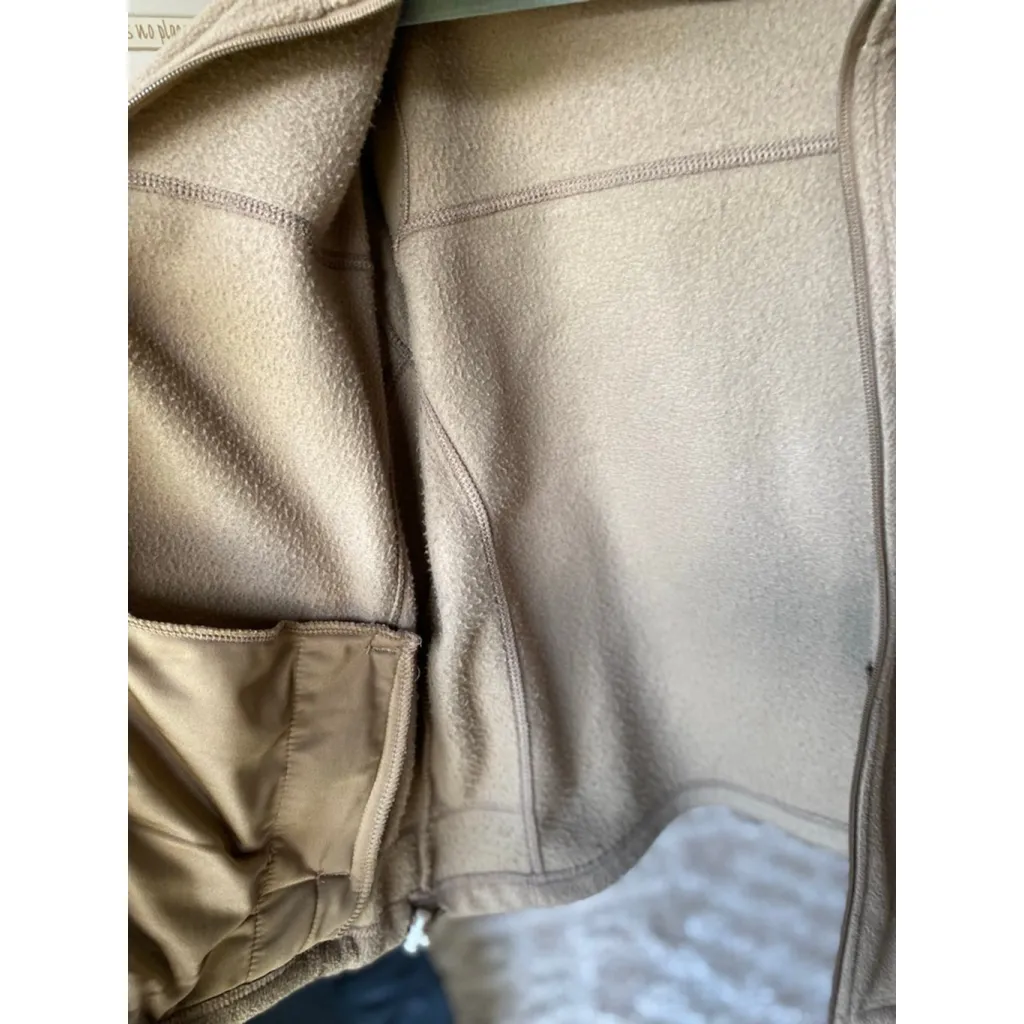 Cabelas Fleece Zip Jacket Brown Green Cozy Buttery Soft Outdoor Granola Autumn - Image 5