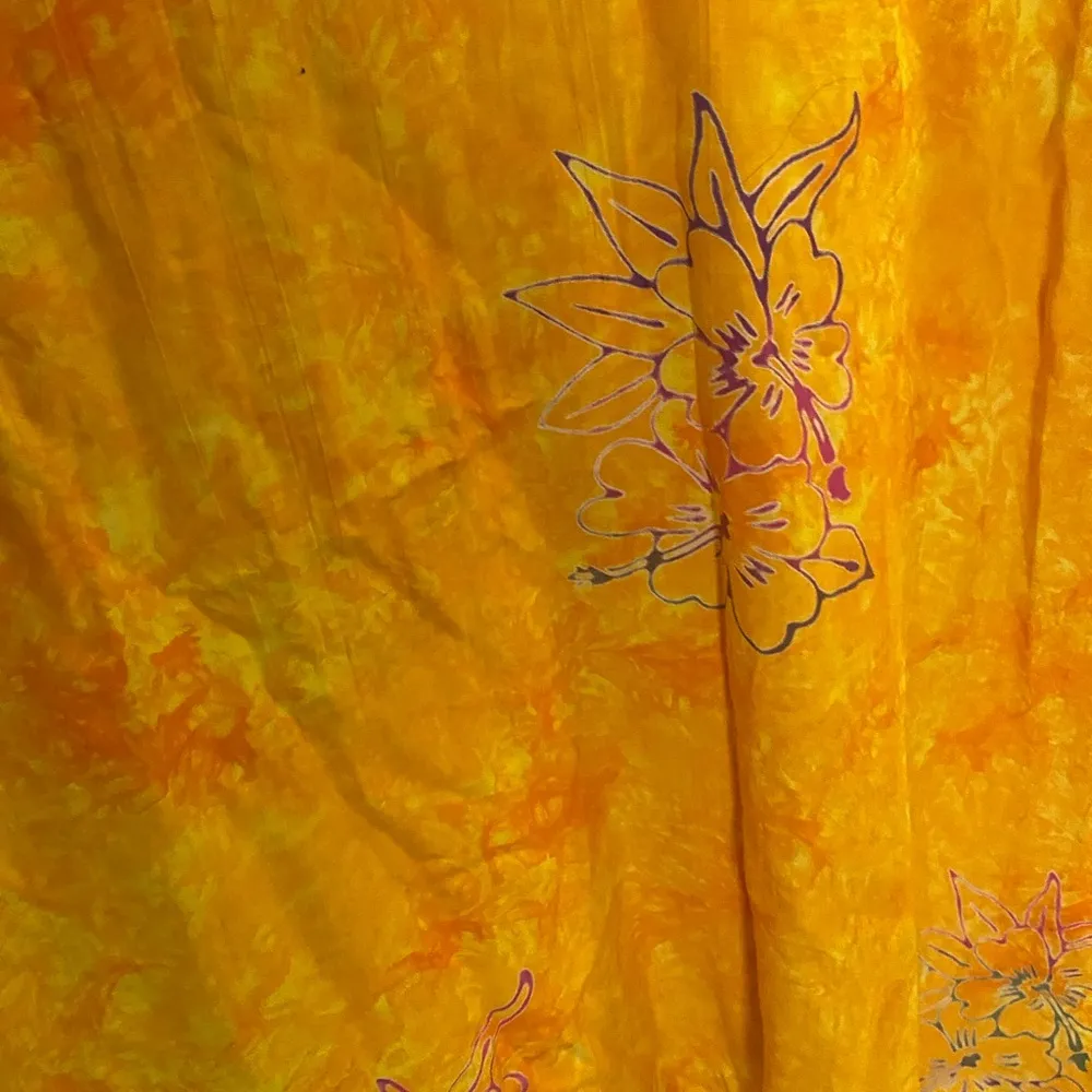 Free Island Co Women’s Orange Beach Coverup Dress One Size Orange Floral Print - Image 5