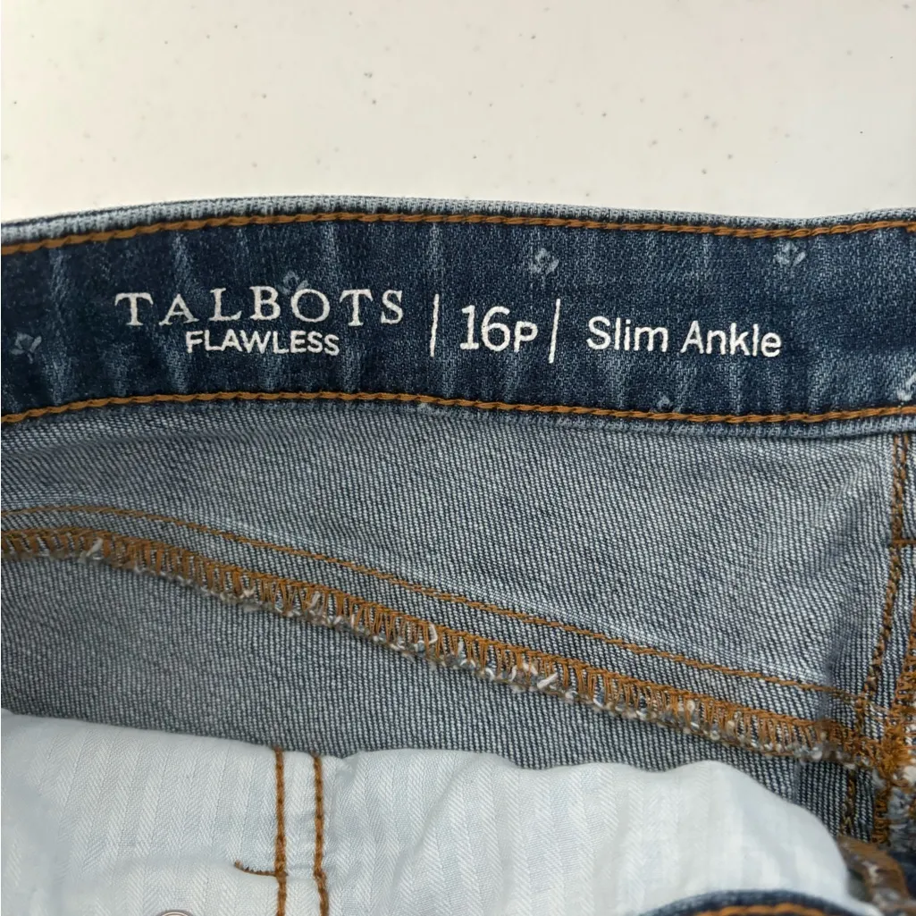 NEW Talbots Slim Ankle Jeans‎ Tulip Print Size 16 Petite NWT 457 - Image 13