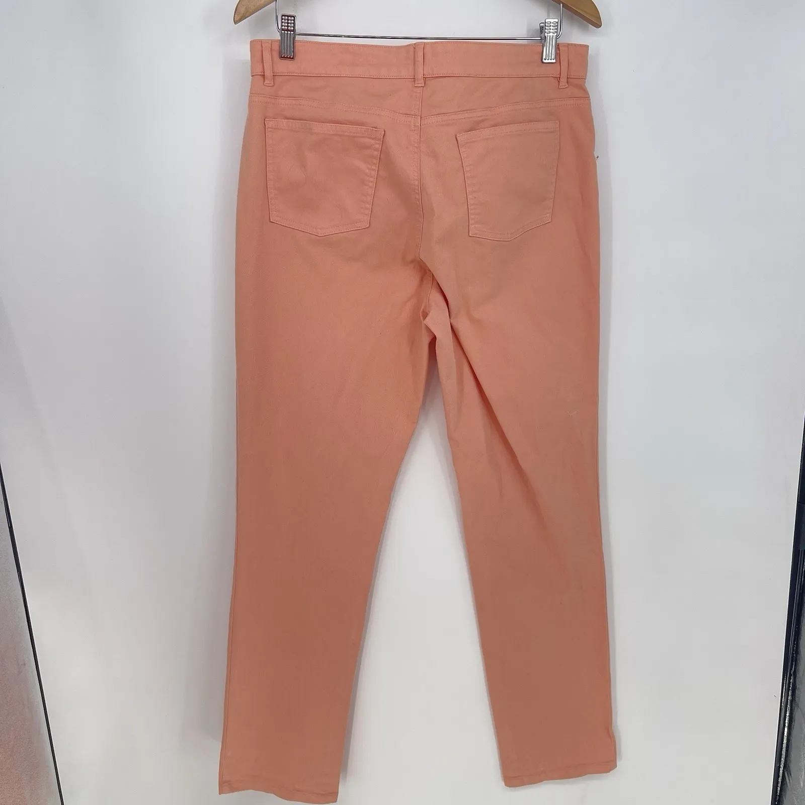 Eileen Fisher  Orange Size 14 Cotton Stretch Denim  Straight Leg Jeans‎ Bag—4 - Image 4