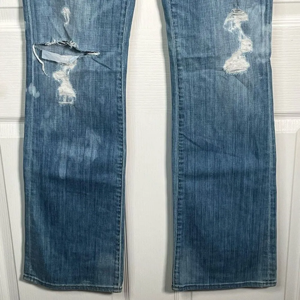 COH Citizens Of Humanity Sz 30 Boot Cut  Flare Jeans Distressed Bleached - Image 4
