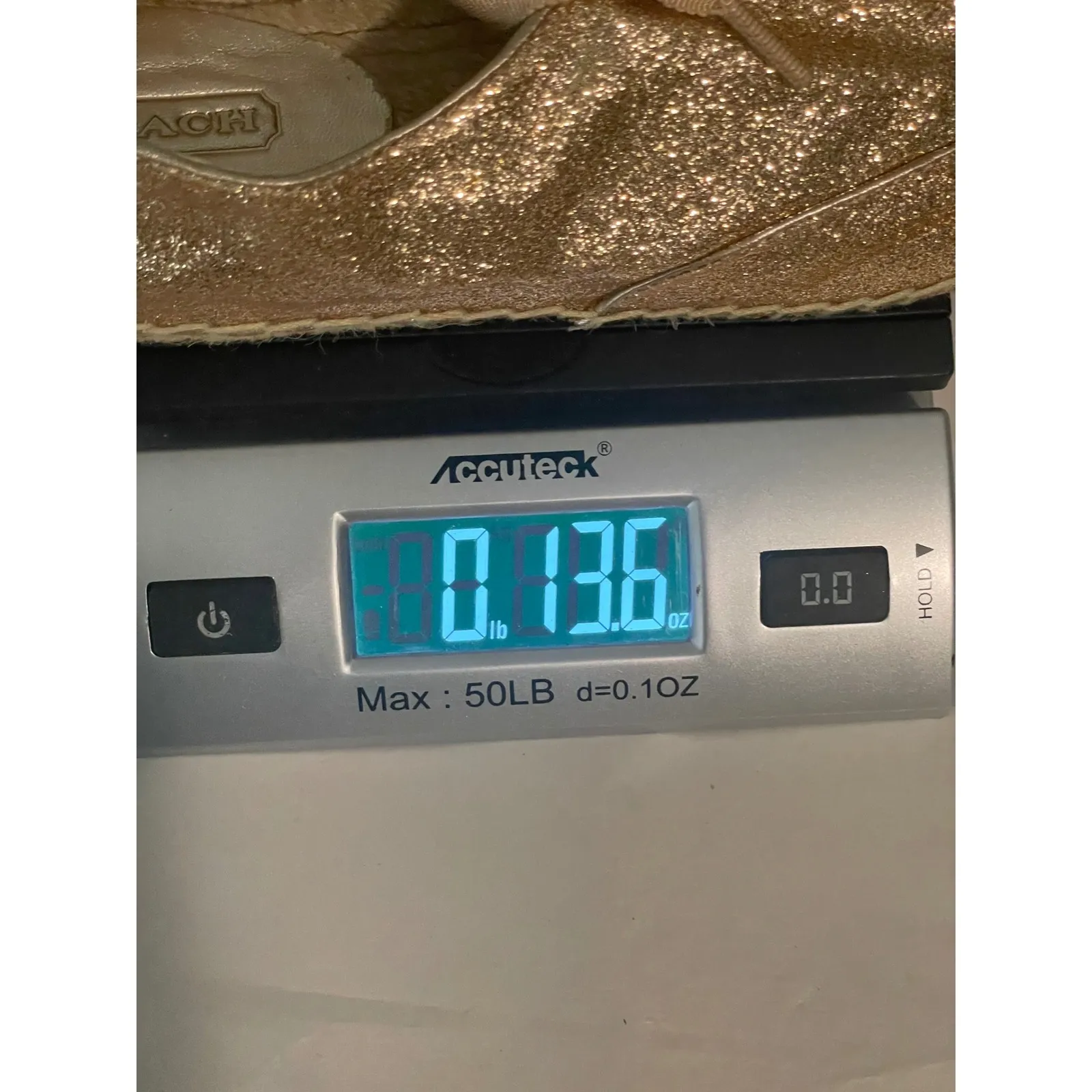 COACH Ramira Espadrille Lace Up Glitter Gold Sneakers‎ Shoes Women's Size 6.5B - Image 9