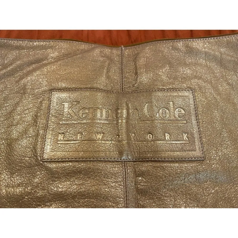Kenneth Cole Gold Leather clutch bag - Image 2