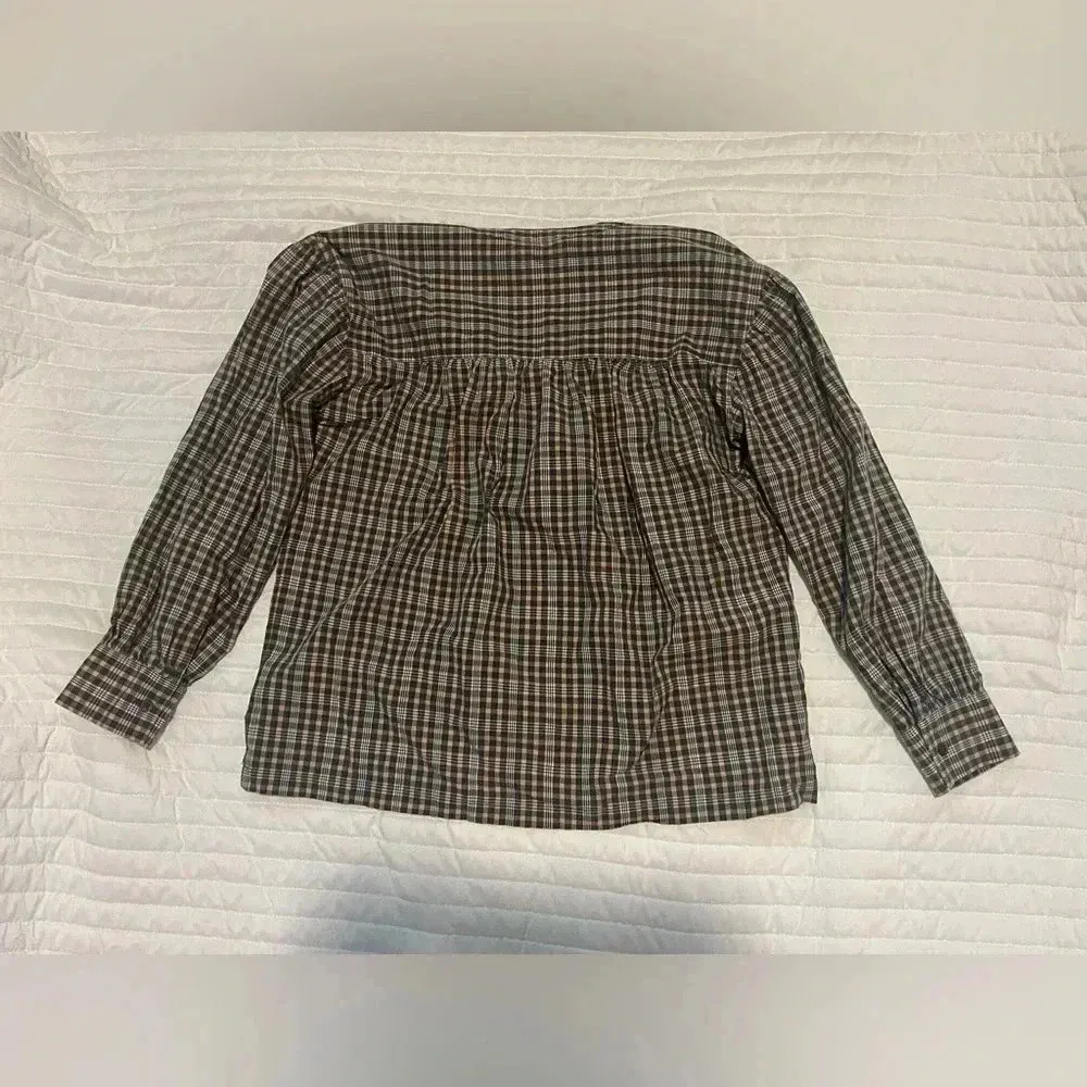 RAILS VERA BLOUSE IN MIDNIGHT MELON XS PLAID long sleeve poplin scoop hem womens - Image 6