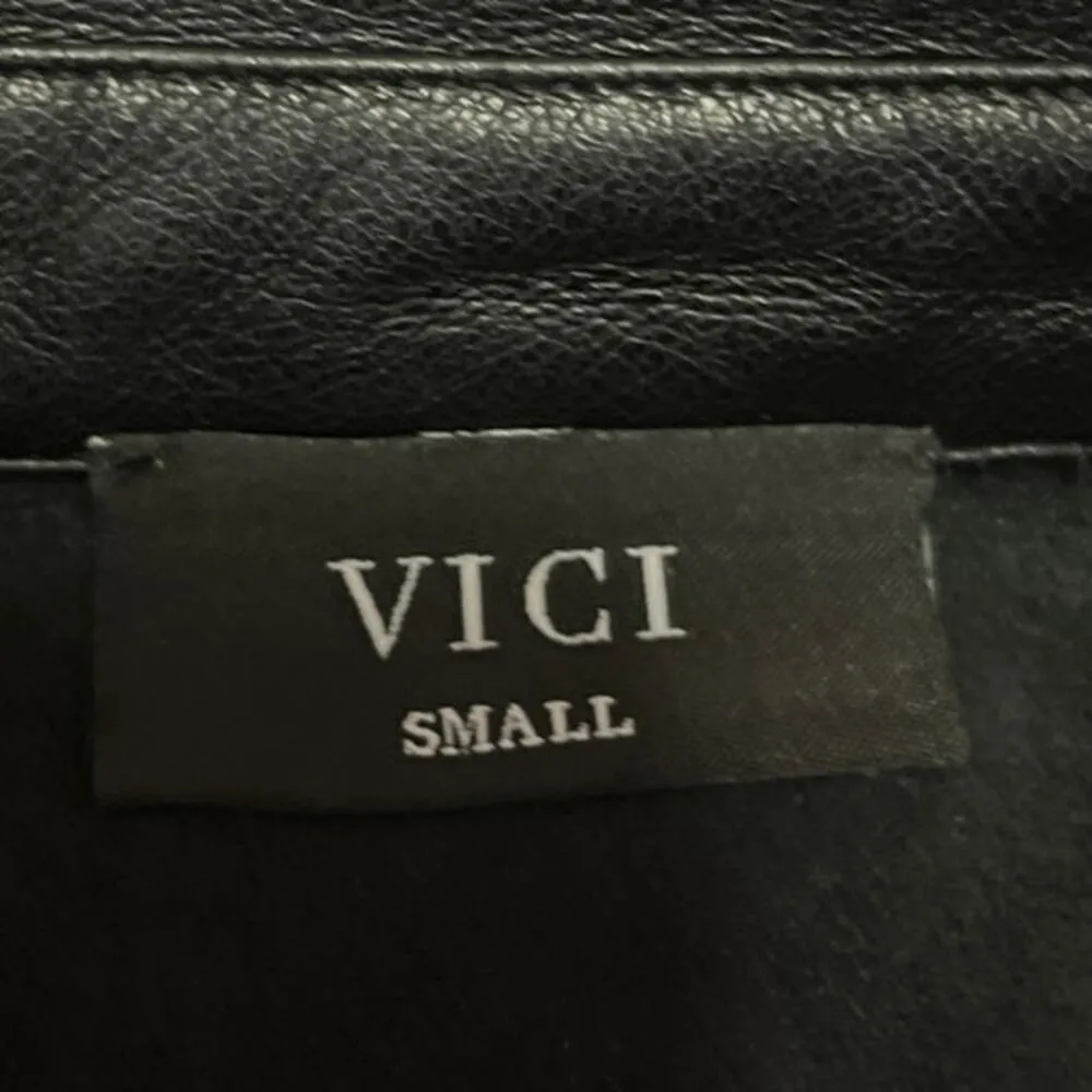 Vici Women's Black Faux Leather Vegan Button Down  Moto Shirt Shacket Jacket S - Image 3