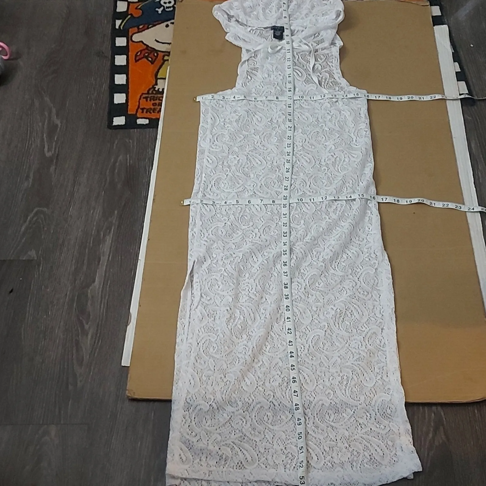 Love by Chesley White Floral Crochet Hooded Swimsuit Cover Up Vacation Boho Swim - Image 6