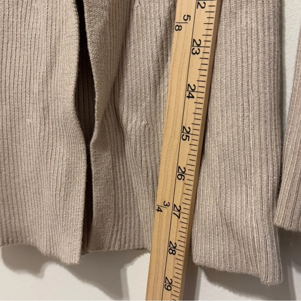 Abercrombie & Fitch Beige Ribbed Knit Flare Wide Leg Slit Pants Size Large - Image 7