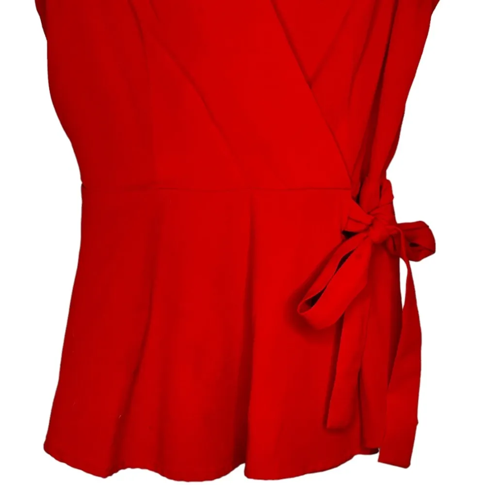 Monteau  Los Angeles Red Wrap Top - Image 3