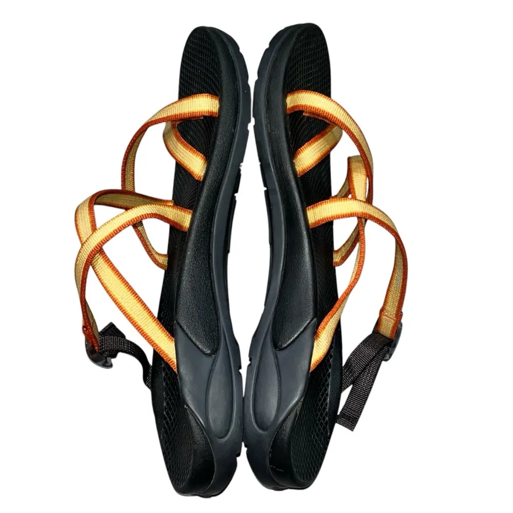 Chaco Orange & Gold Zong Ecotread Slip On Strappy Sandals Slides Shoes size 11 - Image 3