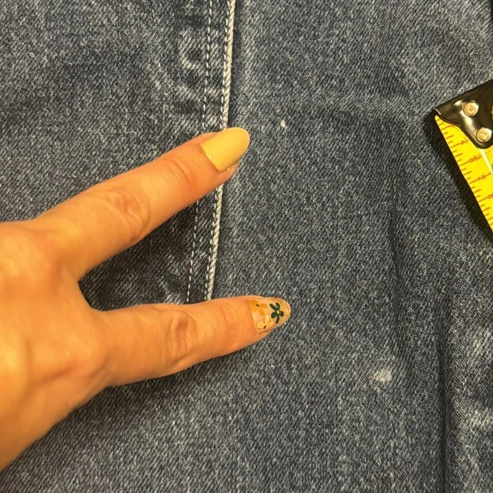 Vtg fubu 90s carpenter baggy cargo style denim jeans size 16 28” across - Image 10