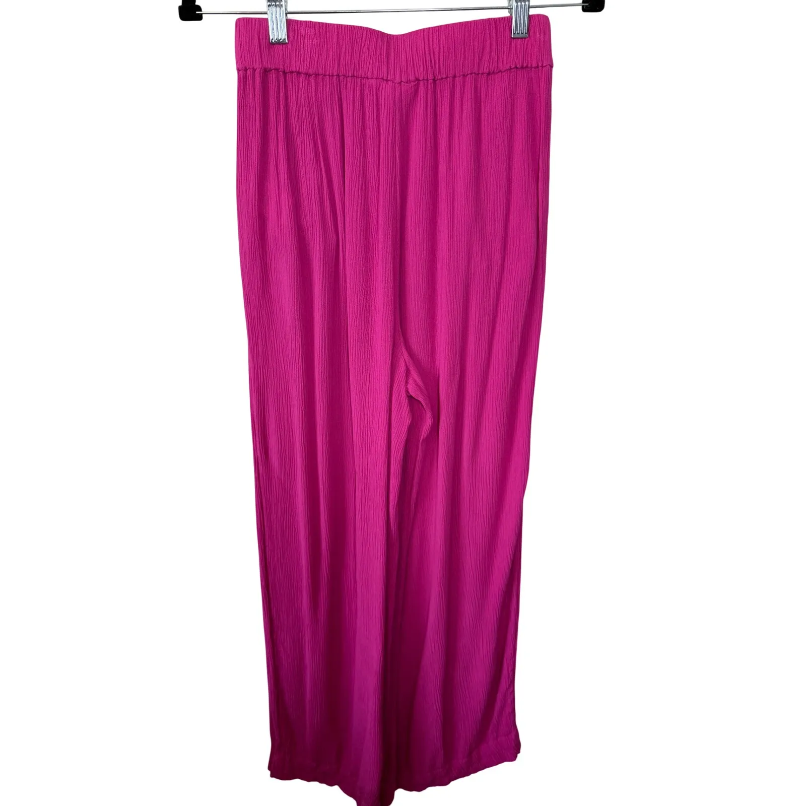 Boden Wide Leg Gauze Pants Fuchsia Pink Elastic Waist Size 4 - Image 5