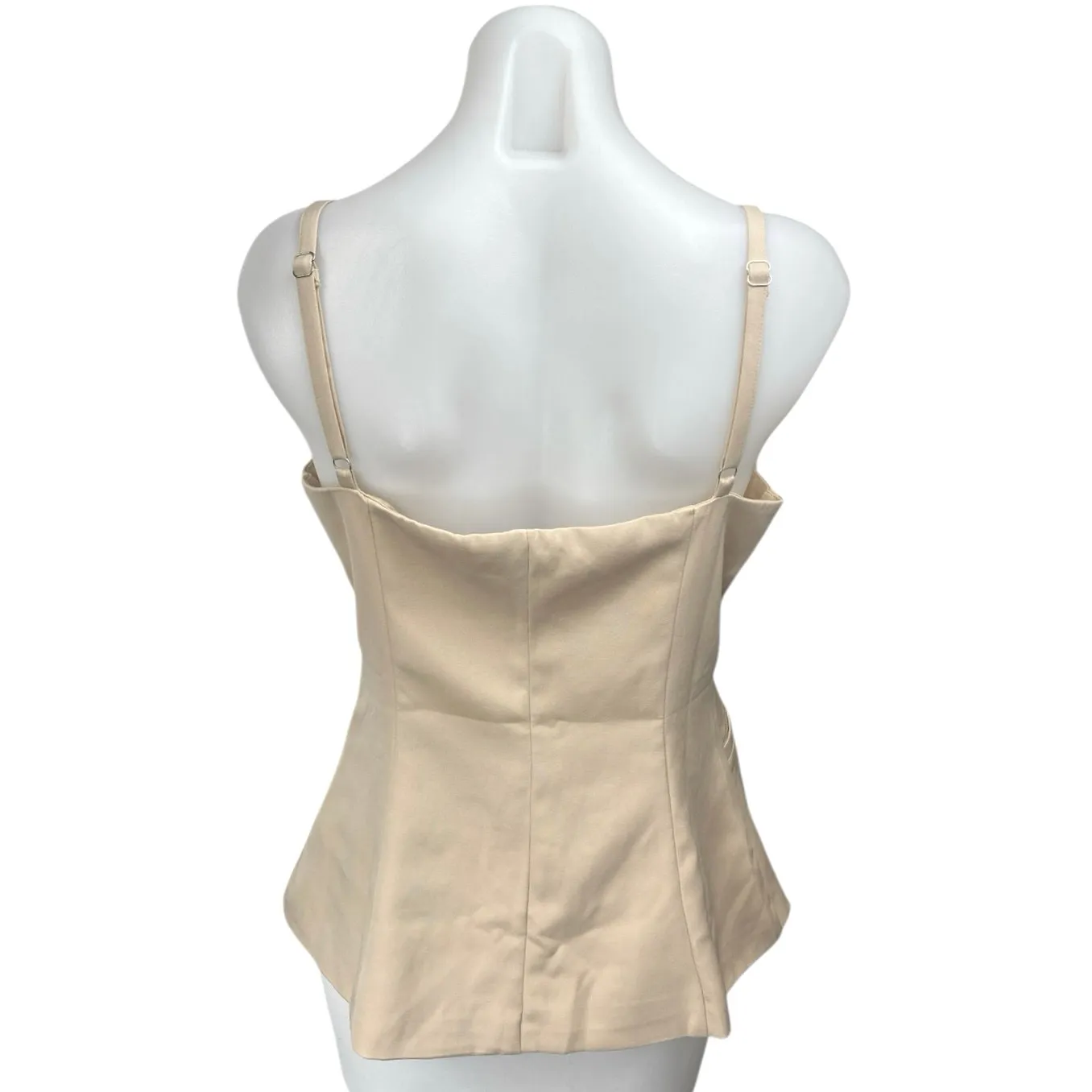 Lulus Beige Sleeveless Button Down Pocket Cami Camisole Tank Blouse Top Size M - Image 2