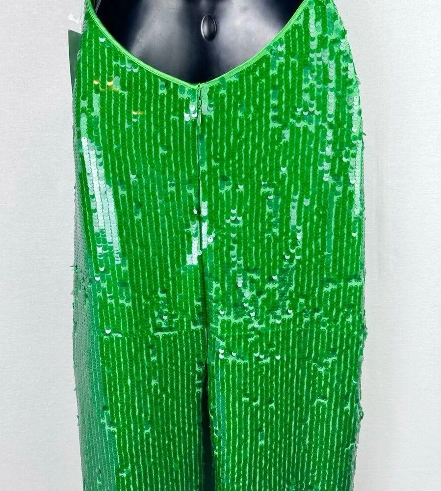 RONNY KOBO Alix Green Sequin Halter Midi Dress Open Back Small NWT - Image 10