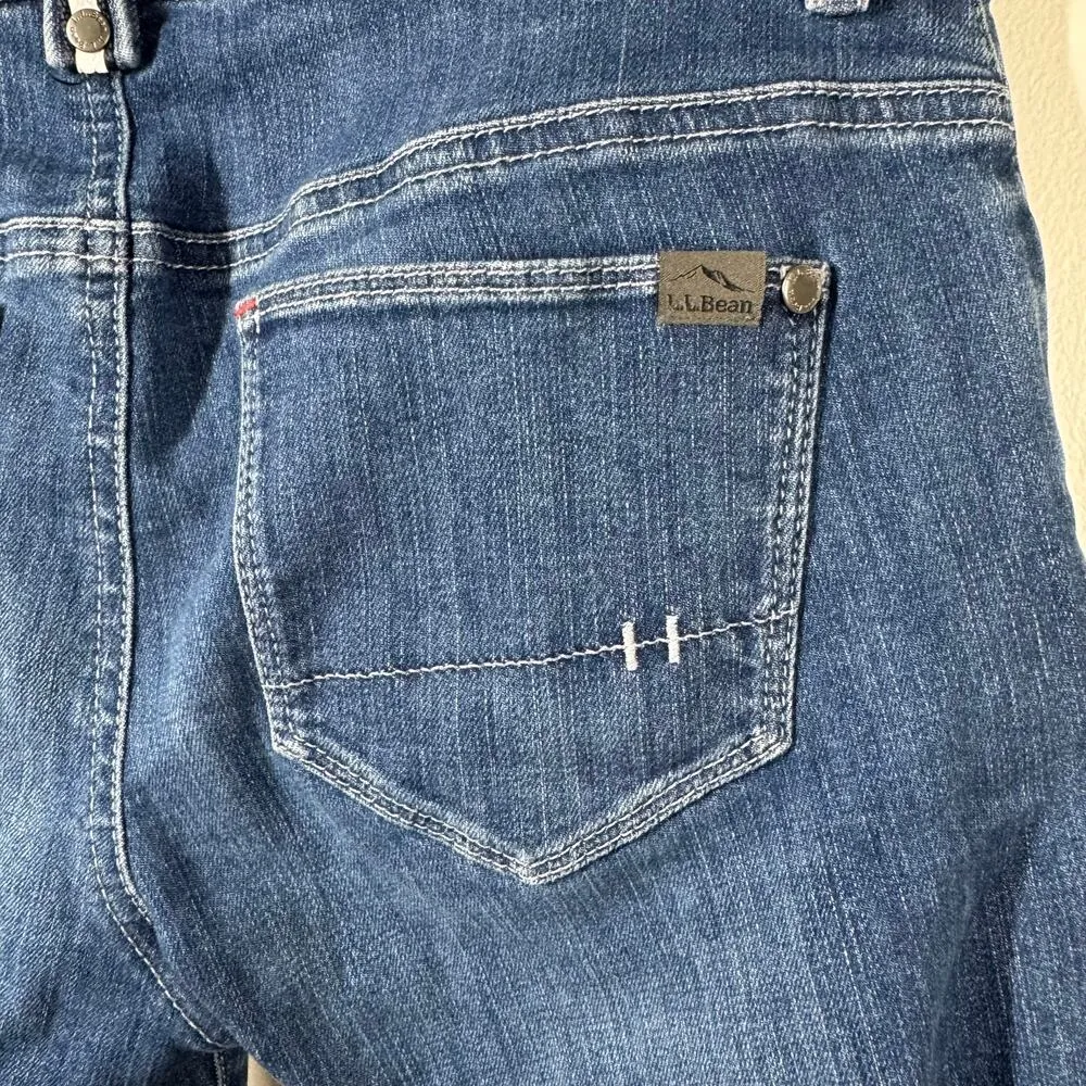 L.L.Bean Jeans Women 4 Tall Blue Straight Denim Cotton Spring Modest Minimal - Image 8
