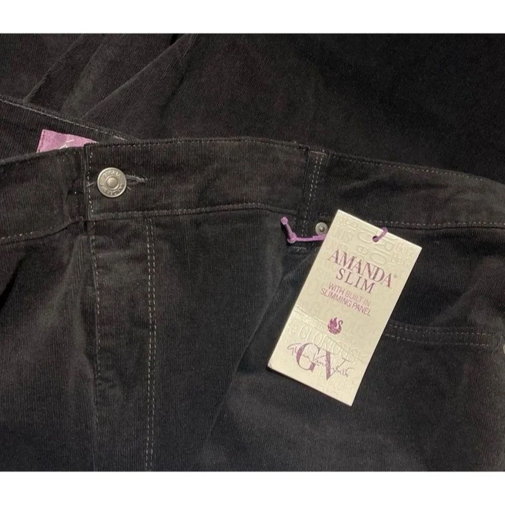 Gloria Vanderbilt Amanda Corduroy Pant Black Size 24W New With Tag - Image 6