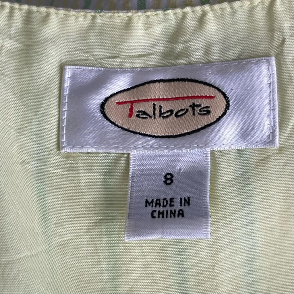 Talbots Seersucker Fit & Flare Dress Women’s Size 8 Sleeveless Striped Pleated - Image 7