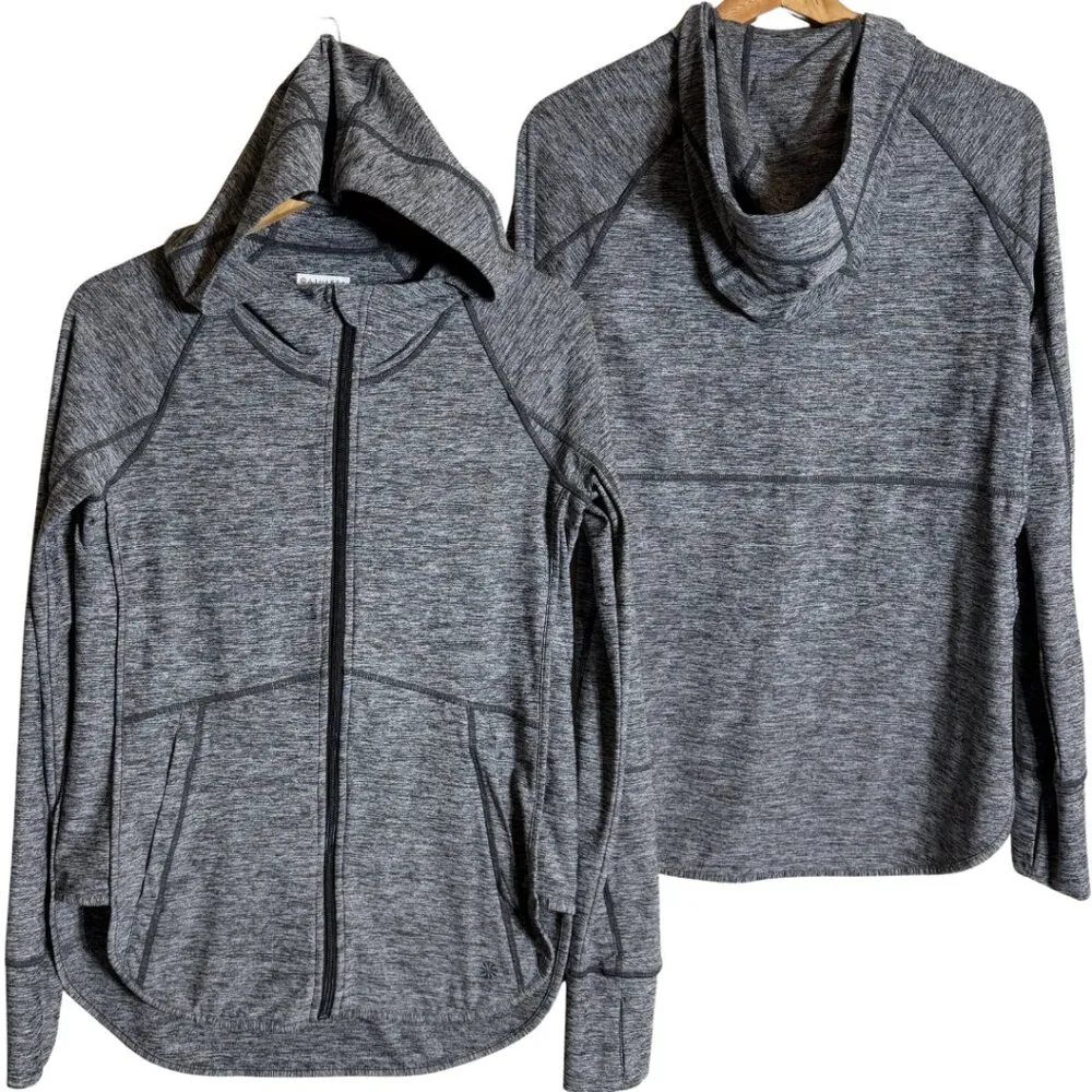 NWOT Athleta Pacifica Baja UPF Jacket Women's XS Gray Full Zip Hooded Activewear - Image 4
