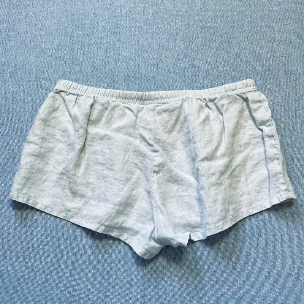 John Galt Mary Lou Linen Shorts in Light Blue - Image 6