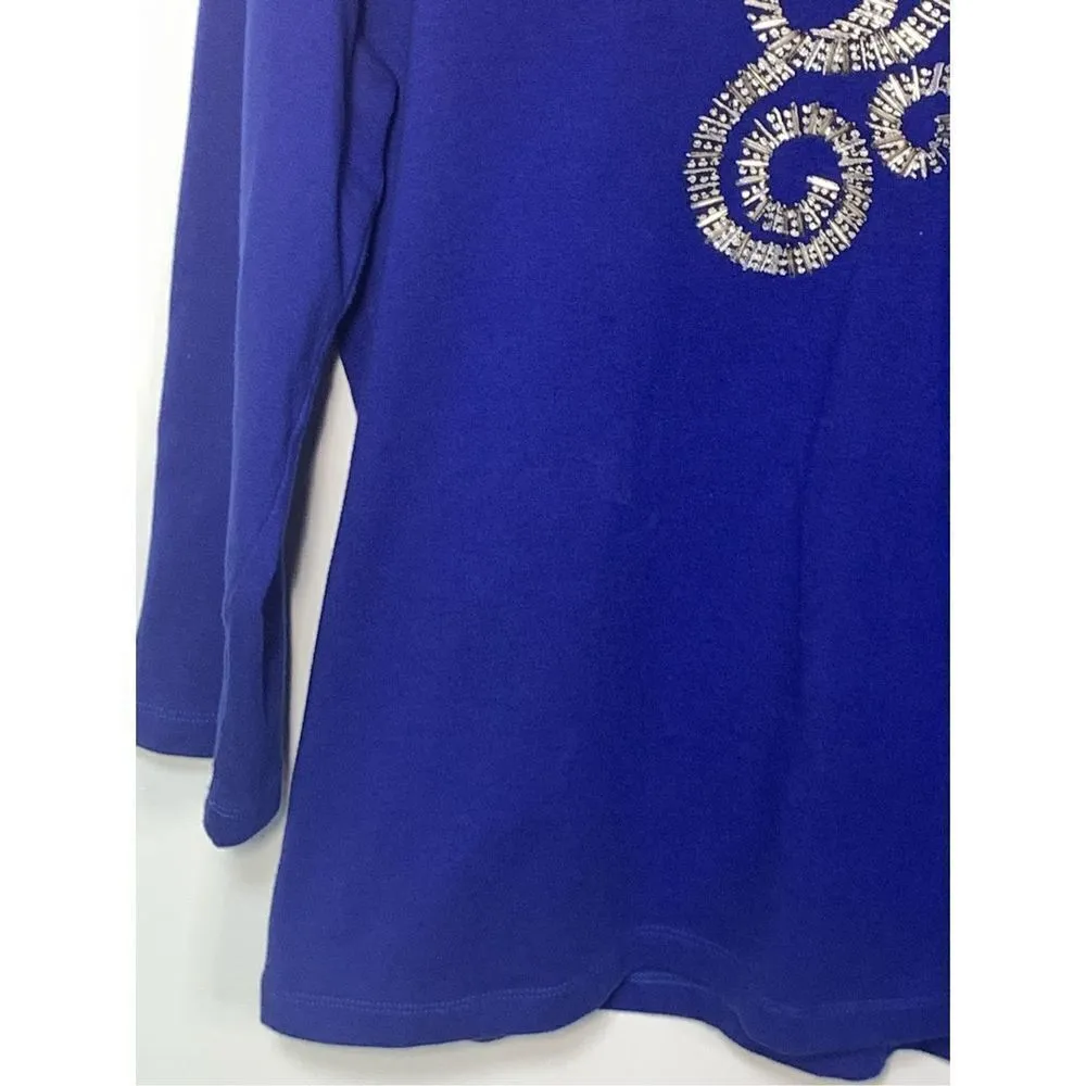 Ruby Rd. Women's Blue Embellished V - Image 5