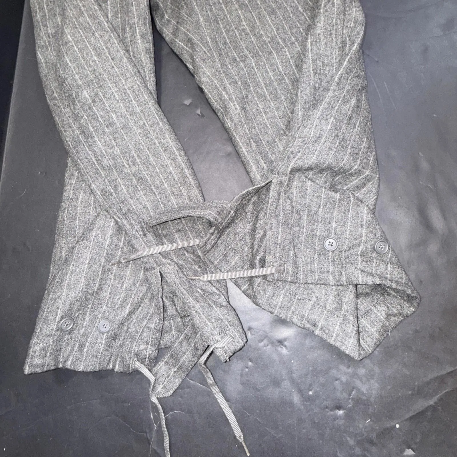 Vintage Gap Gray Pinstripe Wool Blend Y2K Business Casual Preppy Dress Pants 2 - Image 11