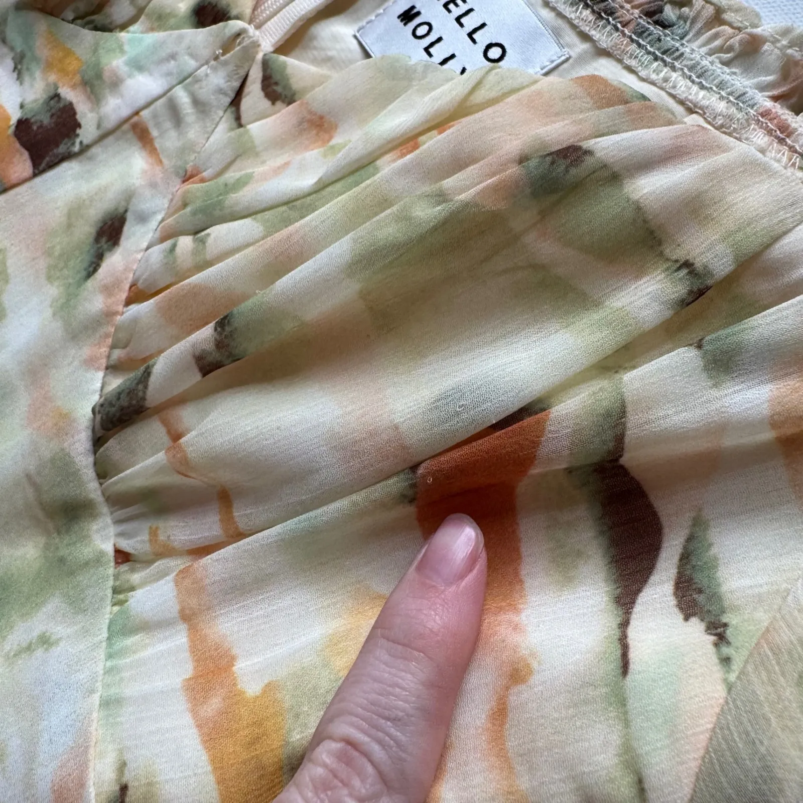 Hello Molly Floral Mini‎ Dress Medium Ruched Cutout Sweetheart Party Cottagecore - Image 11