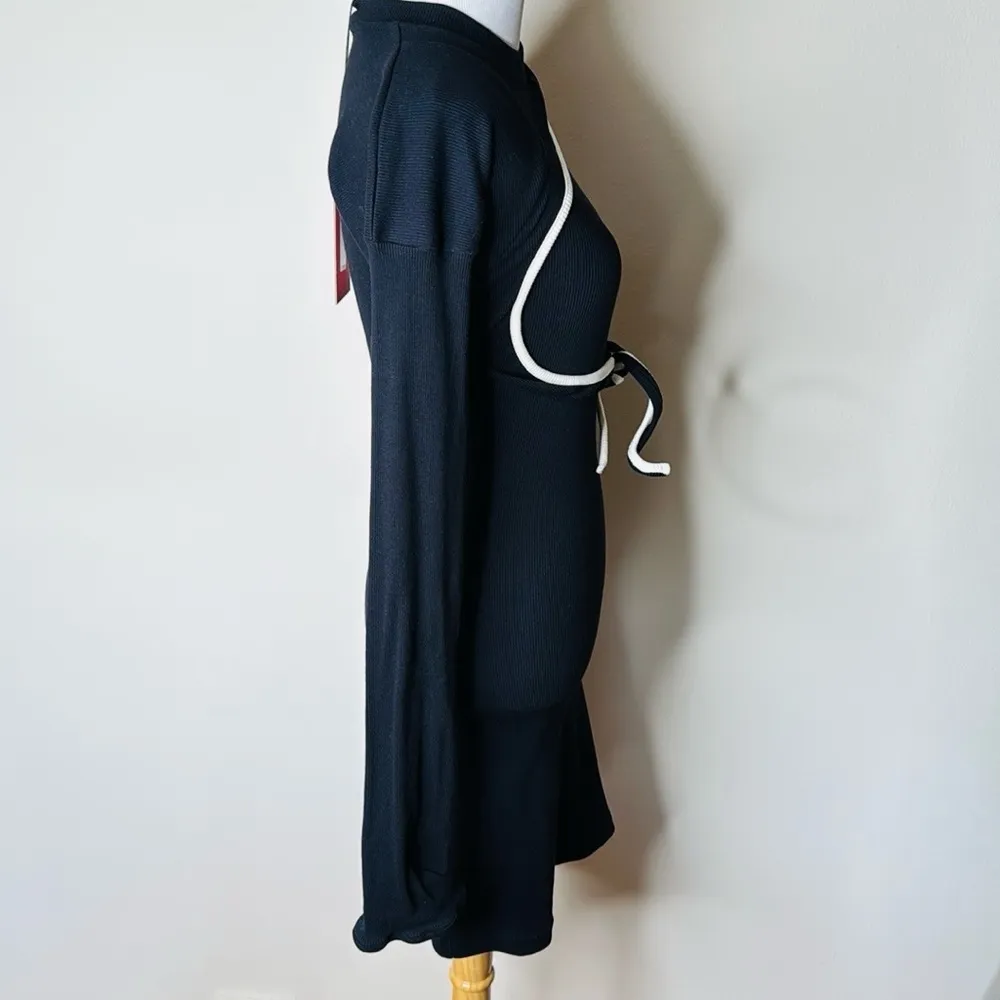 Otto Linger Black Otto Lounge Rib Long Sleeve Mini Dress Size XS - Image 7