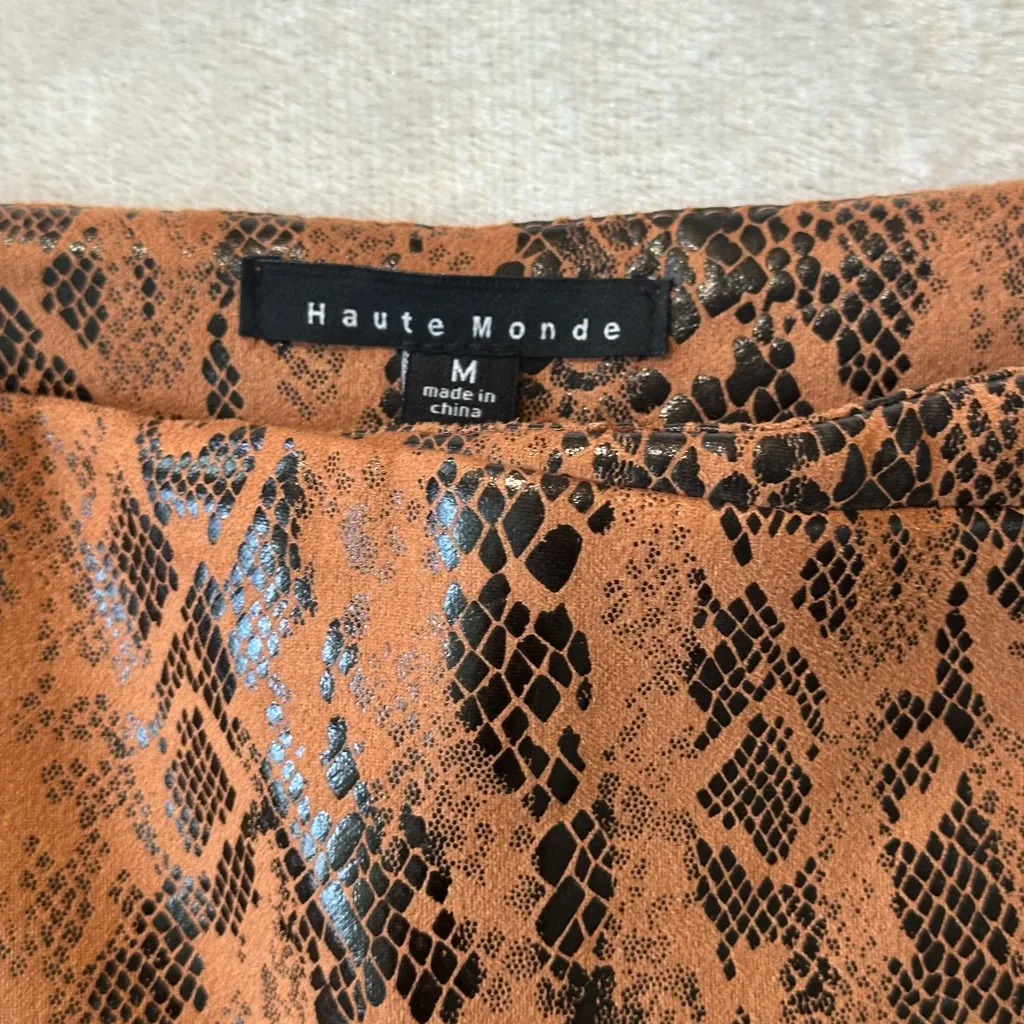 Haute Monde Tan Snake Print Skirt - Image 4