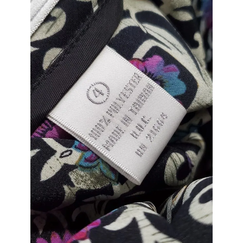 Vintage Fox Croft Floral Polyester Long Sleeve Blazer & Skirt 2 Pc's Suit Size 4 - Image 9